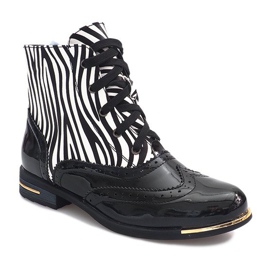 Zebra 6722-1 Stivale Nero bianca 1