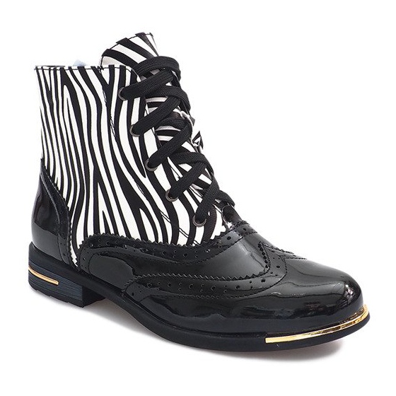 Zebra 6722-1 Stivale Nero bianco 1