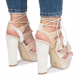 Sandali grigi su palo in velour One Love grigio 1