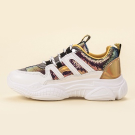 Ax Boxing Sneakers Con Paillettes grigio giallo 1