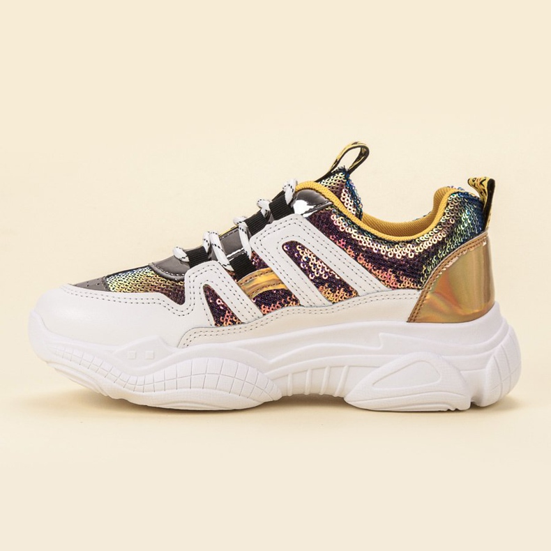 Ax Boxing Sneakers Con Paillettes grigio giallo 1