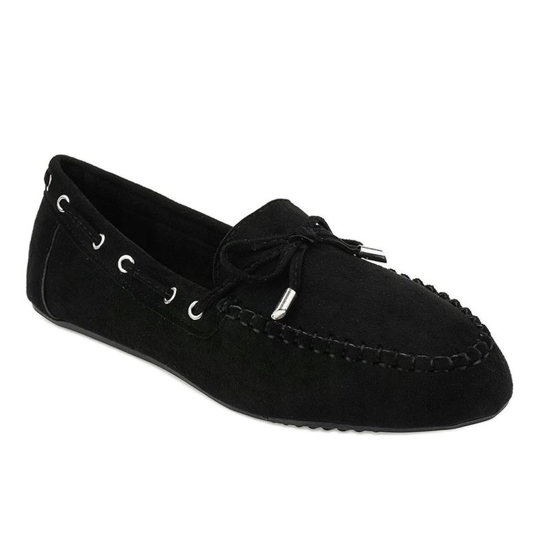 Mocassini neri ballerine con fiocco XW9100 nero 1