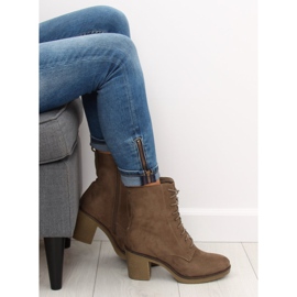 Marrone 3638 Khaki stringate con tacco alto 2