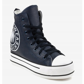 Sneakers con zeppa blu navy W09 1
