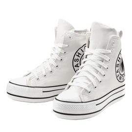 Sneakers bianche con zeppa W09 bianco 2