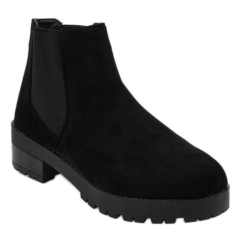 Stivaletti bassi in camoscio nero con elastico 2017-2 1