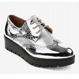 Scarpe stringate argento TL-60 grigio 1