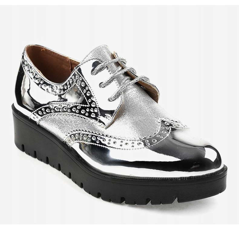 Scarpe stringate argento TL-60 grigio 1