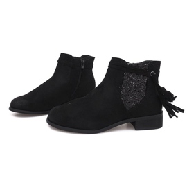 Stivaletti in pelle scamosciata Jodhpur W132 Nero 2