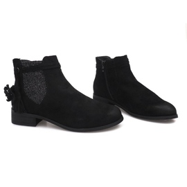 Stivaletti in pelle scamosciata Jodhpur W132 Nero 1