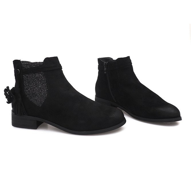 Stivaletti in pelle scamosciata Jodhpur W132 Nero 1
