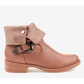 Stivali rosa con fibbia e borchie GG-43P 2