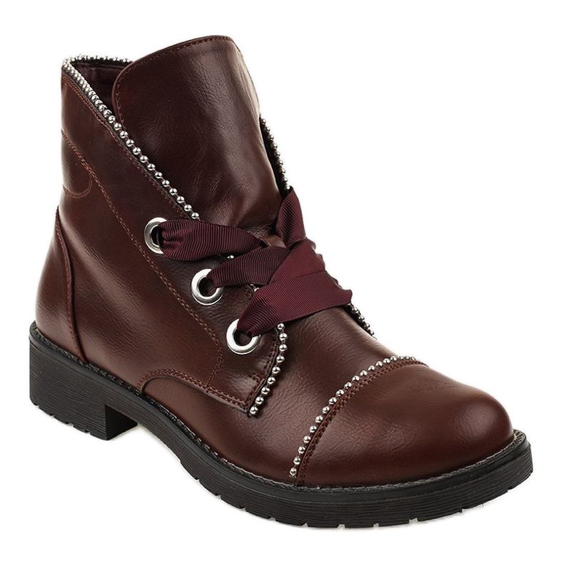 Kayla Shoes Stivaletti stringati bordeaux 11606-73 rosso 1