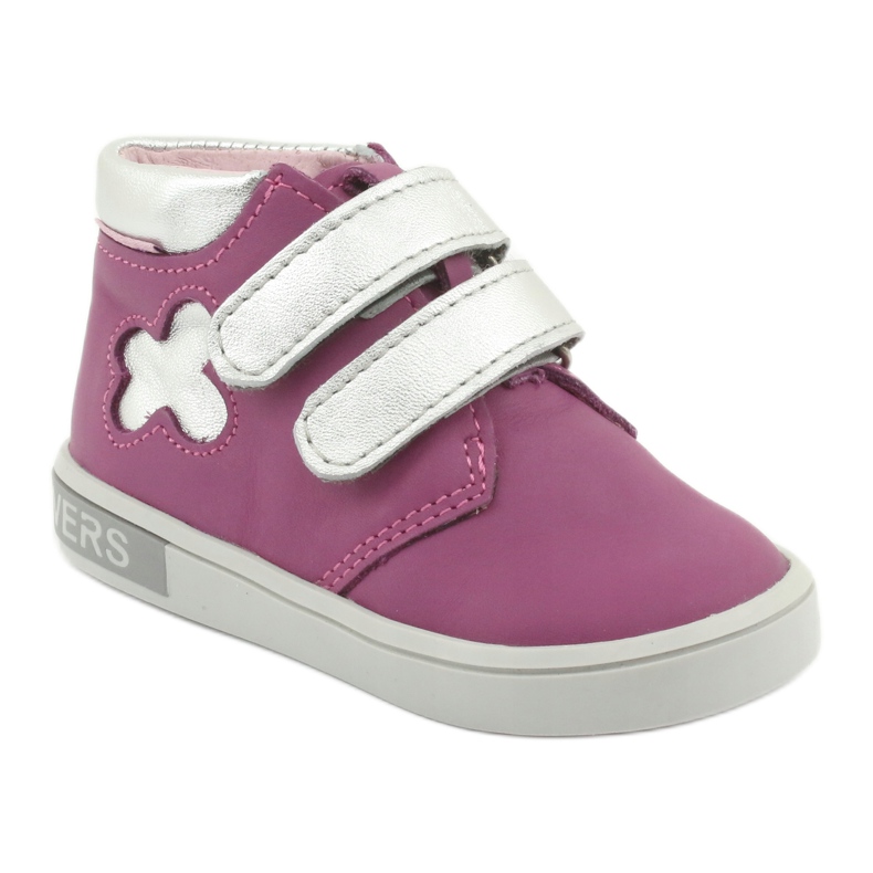 Stivaletti con velcro Mazurek rosa grigio 1