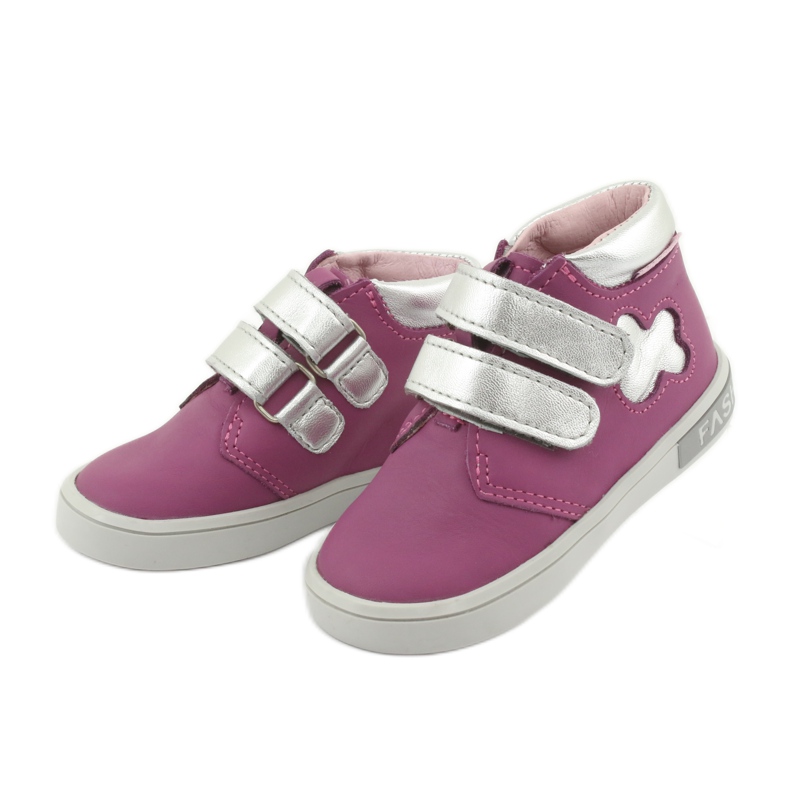 Stivaletti con velcro Mazurek rosa grigio 3