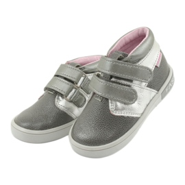 Scarpe in velcro in pelle Mazurek 1355 grigio/argento 3