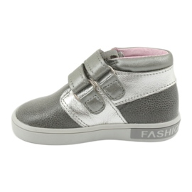Scarpe in velcro in pelle Mazurek 1355 grigio/argento 2