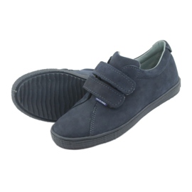 Scarpe per ragazzi in pelle Mazurek per velcro 268 blu navy 5