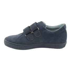 Scarpe per ragazzi in pelle Mazurek per velcro 268 blu navy 2