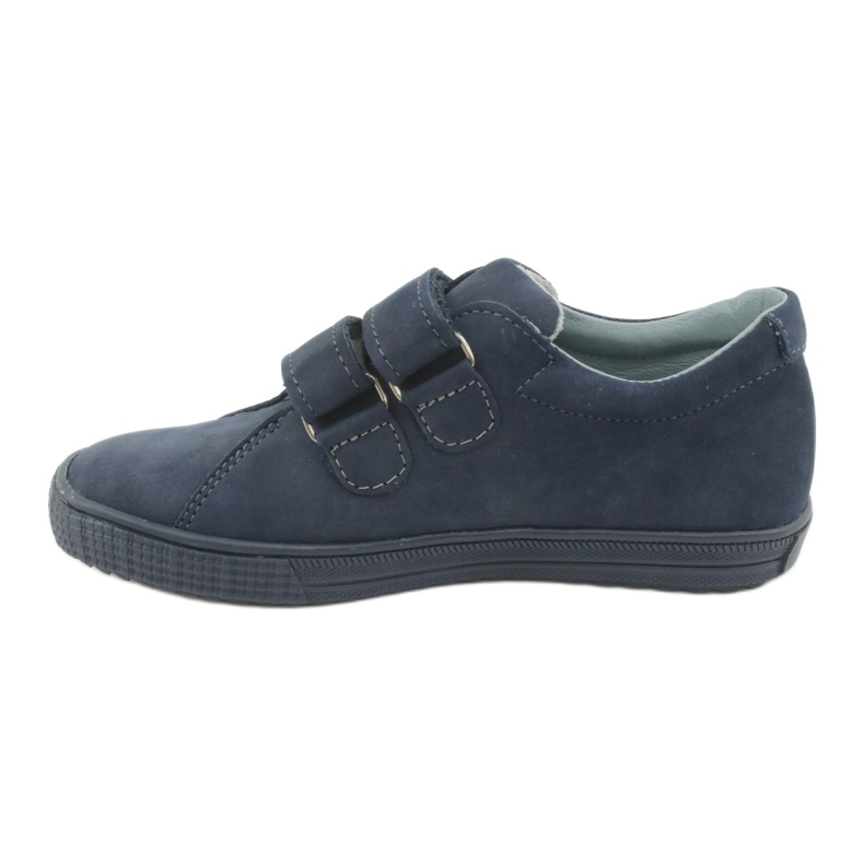 Scarpe per ragazzi in pelle Mazurek per velcro 268 blu navy 2