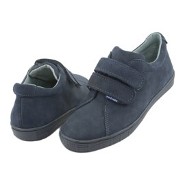 Scarpe per ragazzi in pelle Mazurek per velcro 268 blu navy 4
