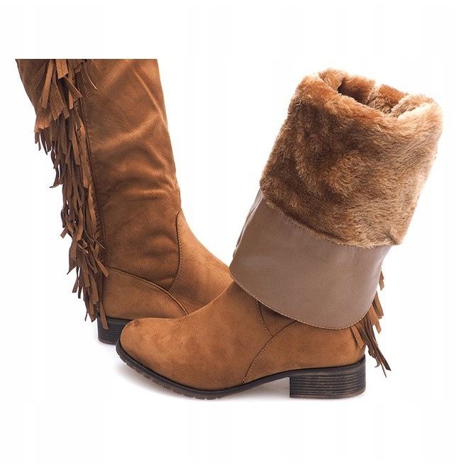 Stivali in pelle scamosciata caldi Boho B13H Camel marrone 1