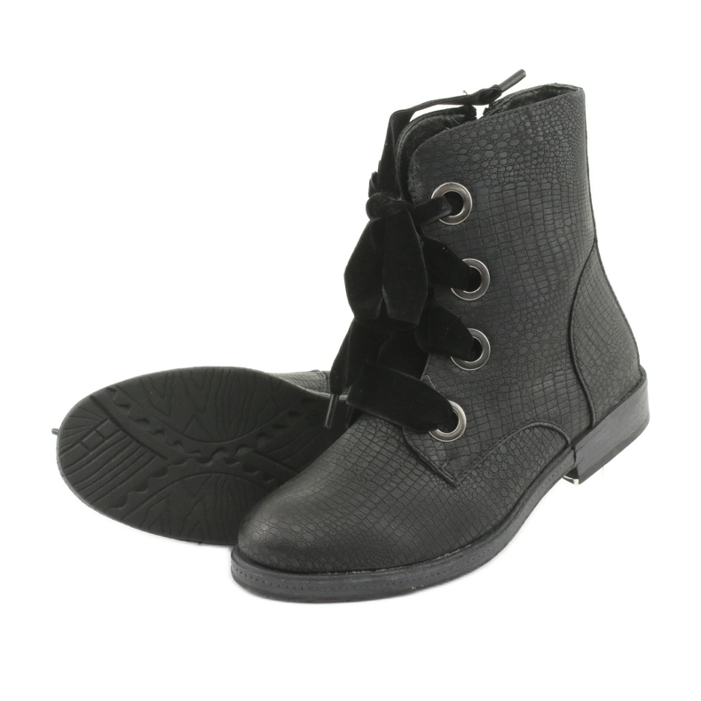 Stivali neri allacciati HFN-5505 Nero 4