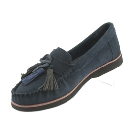 Filippo Mocassini In Pelle Con Frange blu navy 2