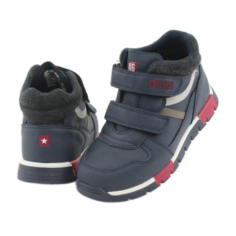 Scarpe sportive con velcro Big Star 374065 blu navy bianca rosso 4