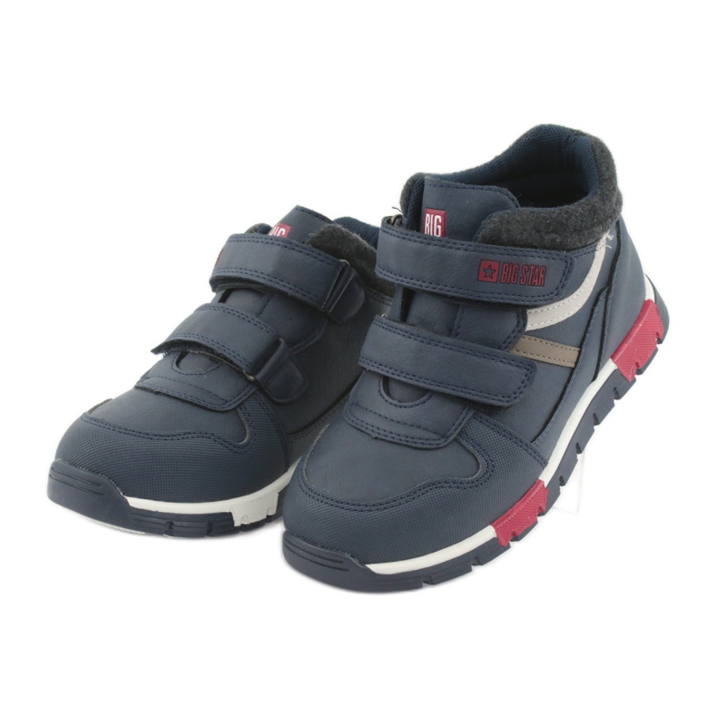 Scarpe sportive con velcro Big Star 374065 blu navy bianco rosso 3