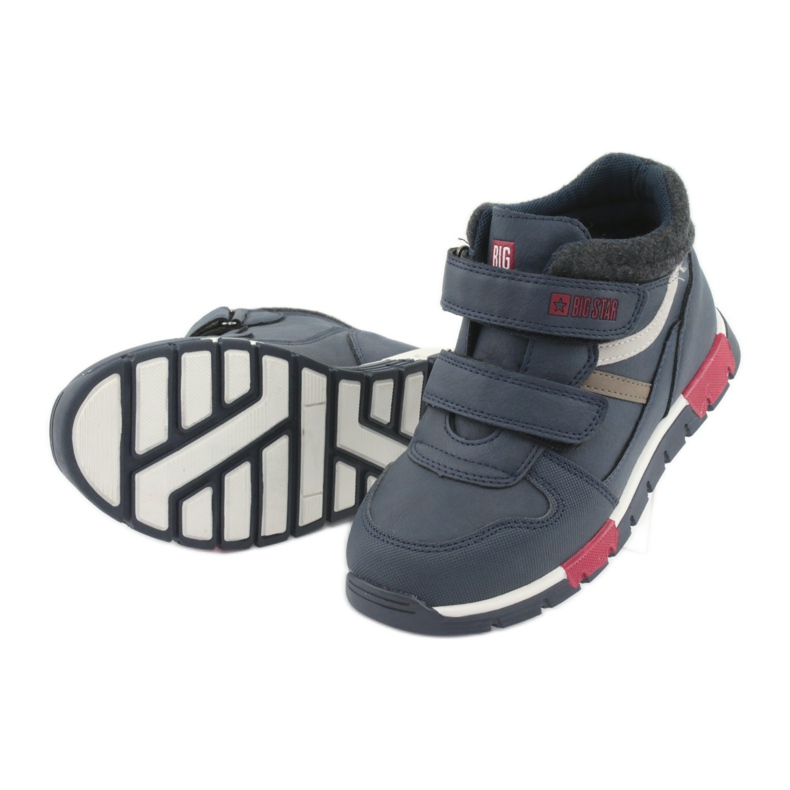 Scarpe sportive con velcro Big Star 374065 blu navy bianco rosso 5