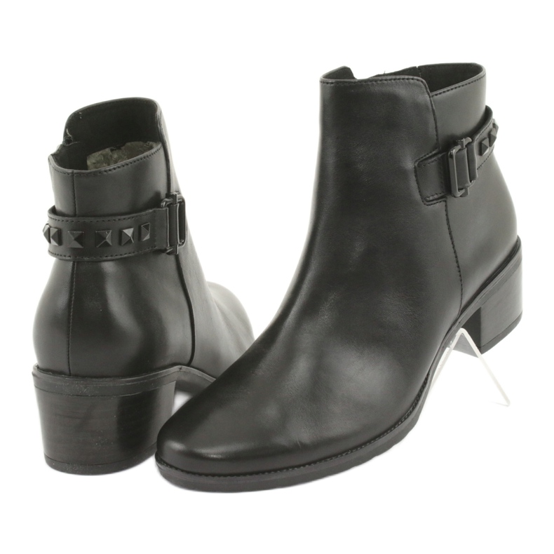 Stivali di pelle da donna Caprice con borchie 25433 NERO 3