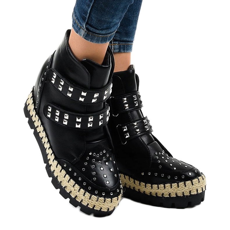 Stivaletti trapper donna neri AJ-546 nero 1