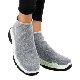 Scarpe sportive grigie con elastico LA33P grigio 2