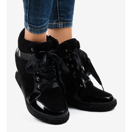 Sneakers nere alla moda con zeppa KLS-109-3 nero 2