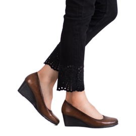 Vinceza Décolleté marroni su zeppa marrone 2