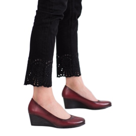 Vinceza Décolleté bordeaux su zeppa rosso 1