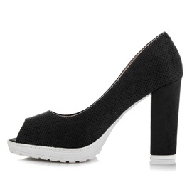 Vices Décolleté aperte in pelle scamosciata nero 2