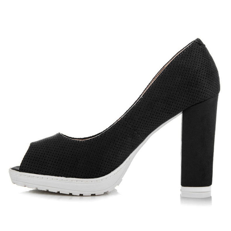 Vices Décolleté aperte in pelle scamosciata nero 2