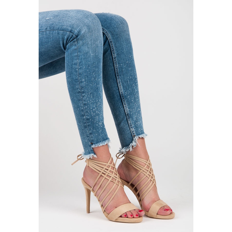 Vices Tacchi Alti In Pelle Scamosciata Con Rilegatura beige 2