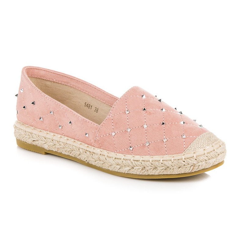 Coura Espadrillas in camoscio trapuntato rosa 2