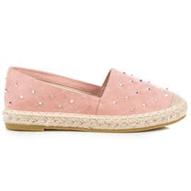 Coura Espadrillas in camoscio trapuntato rosa 1