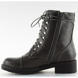 Stivali grigi con borchie grigio B0-193 Grey 2