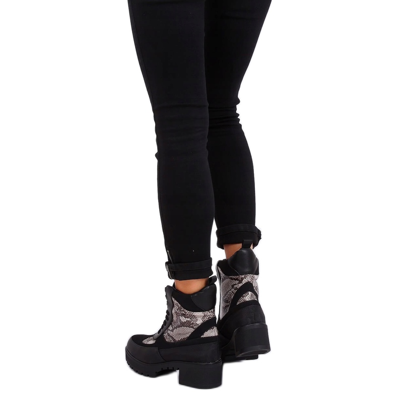 Nero Stivali neri da donna 99-58 Snake Skin 1
