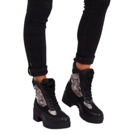 Nero Stivali neri da donna 99-58 Snake Skin 2