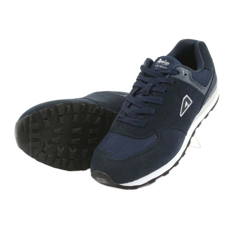 Scarpe sportive da jogging American Club HA27 blu navy 4