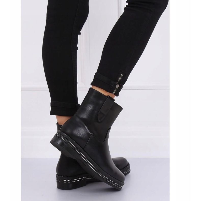 Stivali neri piatti da donna neri CH1812-1 Black nero 2