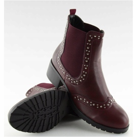 Stivali Jodhpur con borchie bordeaux FC-H63 Wine rosso 1