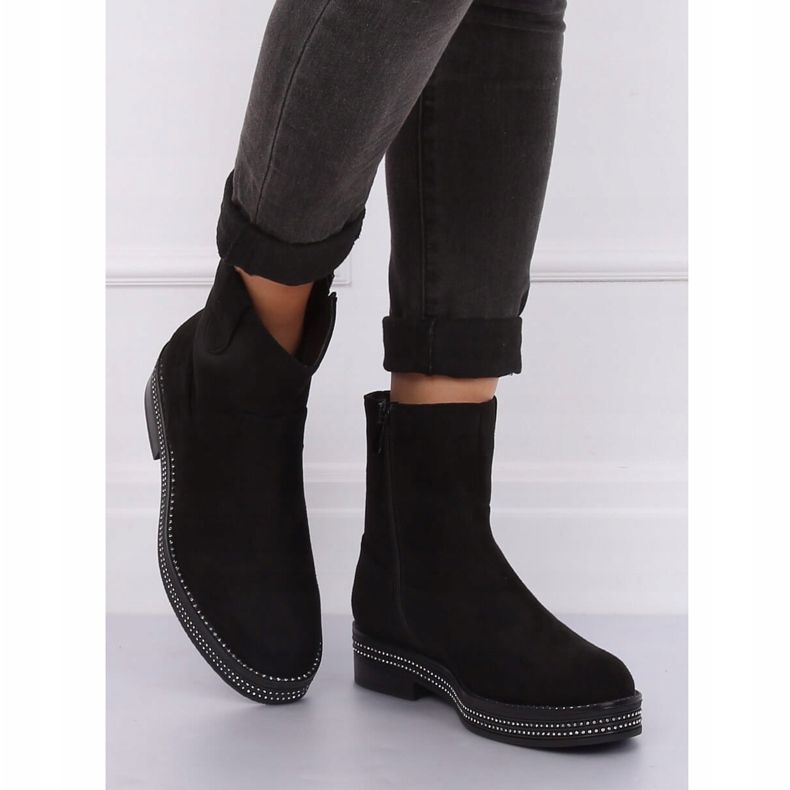 Stivali neri piatti da donna neri CH1812-2 Black nero 1
