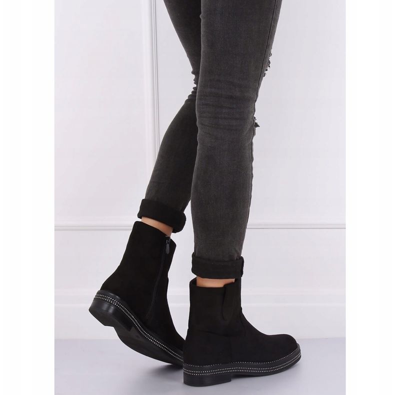 Stivali neri piatti da donna neri CH1812-2 Black nero 2